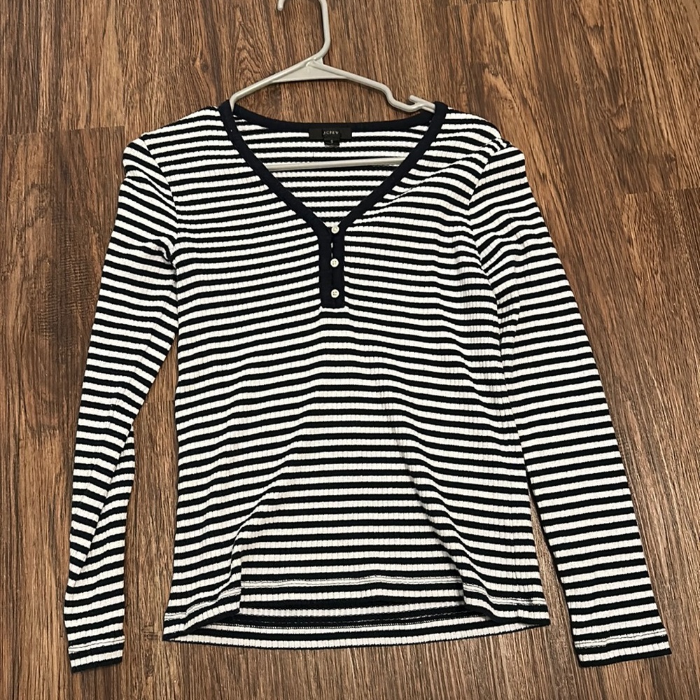 J Crew - Navy and White Striped Top